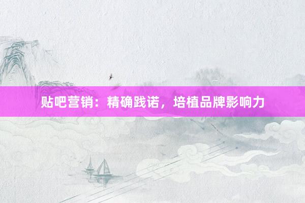 贴吧营销：精确践诺，培植品牌影响力